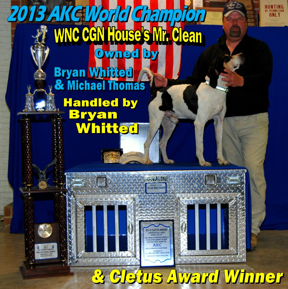 Congrats to UKC World Champ Mr Clean